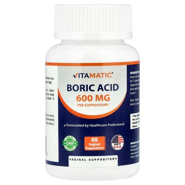 Vitamatic, 硼酸女性私密部位栓劑，600 毫克，60 粒