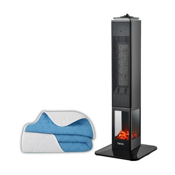 【TECO東元】石墨烯3D擬真火焰PTC陶瓷電暖器XYFYN3008CBB+石墨烯機能被