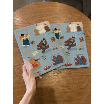 適用于ipad保護殼2022透明平板套pro11帶筆槽air5/4/3三折10.2寸復古小狗2021硅膠ipad10/9十代氣囊防摔mini6