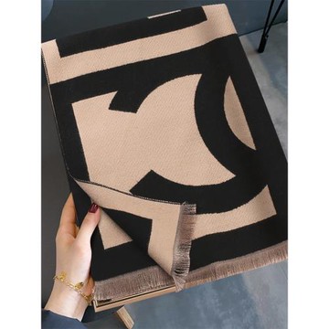 圍巾女2024新款冬季歐美字母百搭仿羊絨秋冬時尚高級感披肩厚圍脖