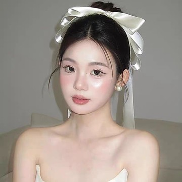 Jennie同款長蝴蝶結飄帶夾 少女芭蕾風後腦勺髮夾 扎髮卡垂耳兔飾品 百搭髮飾