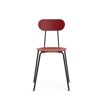 Mariolina 實用單椅（波爾多紅坐面、深灰椅腳）