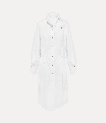 Vivienne Westwood Drunken Shirt Dress Compact Poplin White 38 Women