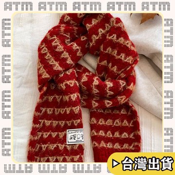 🔥臺灣出貨🔥可開發票✅輕飾時光2026新款韓繫條紋針織圍巾女秋冬加厚保暖費爾島護頸圍脖時髦外搭