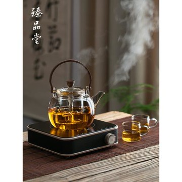 臻品堂 玻璃煮茶壺燒水壺泡茶壺自動蒸茶器家用電陶爐煮茶器套裝