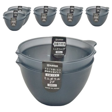 NAKAYA 有刻度的透明廚房多功能備菜碗 套組  380ml  備菜碗  6個