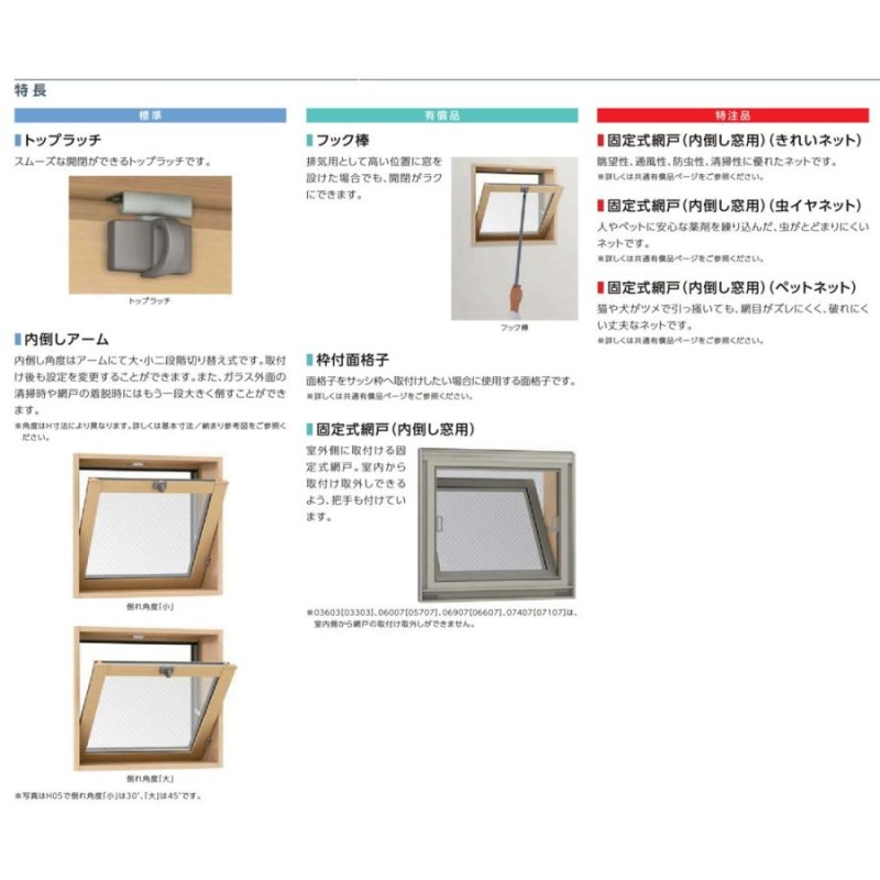 防火戸FG-L 内倒し窓 Low-E複層ガラス(網入り) / アルミスペーサー仕様 06905 W：730mm × H：570mm LIXIL リクシル  TOSTEM トステム | LINEブランドカタログ