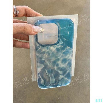 大海藍色水波紋適用於iphone15/14promax/13/12/11/XR/XS/7/8PLUS手機殼保護殼