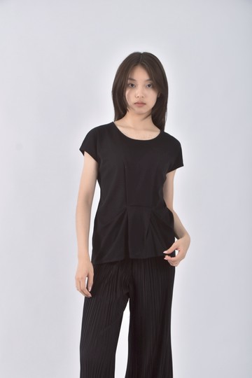 (S) icb質感棉質純棉黑色短袖上衣