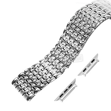 Apple Watch / 38.40.42.44mm / 蘋果手錶替用錶帶 蘋果錶帶 蝴蝶雙壓扣 不鏽鋼錶帶 銀色＃836-43-SR