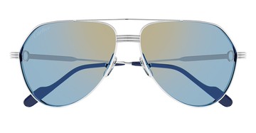 Cartier Eyewear Santos De Cartier Ct0303s-003 - Silver Asian Fit Sunglasses