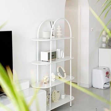 免運 開立發票 北歐多層ins拱形展示架書架置物架客廳落地現代簡約收納陳列架 快速出貨pyy0556
