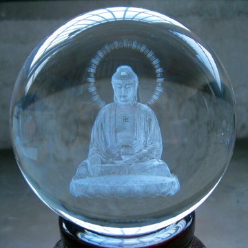 如來佛祖水晶球擺件化煞生日禮物內雕球旺財助運鎮宅佛像廟堂供奉