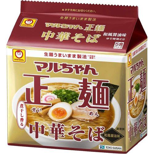 東洋水産 マルちゃん 正麺 中華和風醤油 105g ５食パック×18袋セット 取り寄せ商品