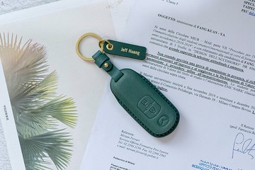 MAZDA馬自達汽車植鞣皮燙金鑰匙套/Mazda3/Mazda6/CX3/CX5