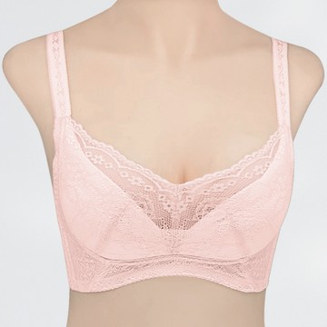 【13密碼】 蜜茶之信 絲棉洞洞 舒適透氣 手捧薄杯設計 無鋼圈內衣（淺桔、水藍/ C-F）