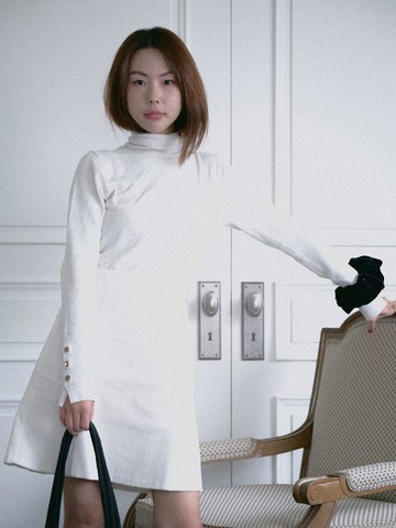 Pig-dyeing Corduroy A-Skirt [WHITE]