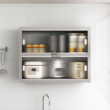 免運/附發票 廚房吊櫃 頂櫃 不銹鋼廚房吊櫃推拉門 壁掛防塵調料儲物收納櫃公司貨 全館折扣 售後保障 5h18