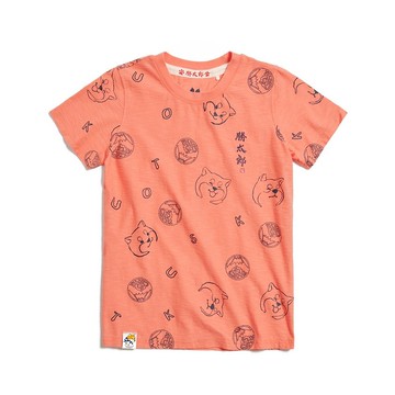 江戶勝 日系 女裝 勝太郎系列 滿版勝太郎短袖T恤(亮桔色) #上衣