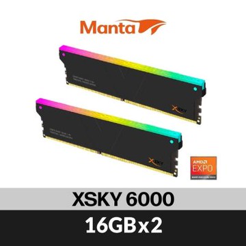 v-color全何 Manta Xsky系列 DDR5 6000 32G(16GX2) AMD EXPO 黑 RGB CL36