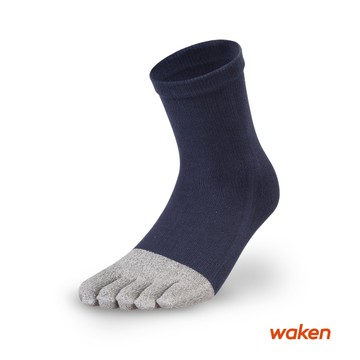 waken  精梳棉竹炭中筒五趾襪 / 襪子 男襪 中筒襪 除臭襪 竹炭襪 長襪