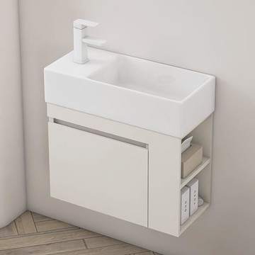 小戶型實木側邊收納浴室櫃衛生間一體洗漱臺洗手盆池洗臉盆櫃組合