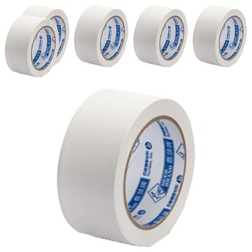 DEER BRAND 鹿頭牌 易手撕PVC布紋膠帶6件組 PVS5 48mm x 27Y  白色  1組