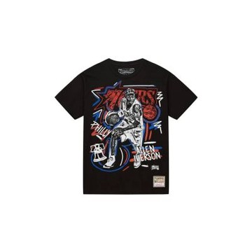 Mitchell & Ness CHALKED ALLEN IVERSON 76人 黑色 短袖 MN25ATS07A
