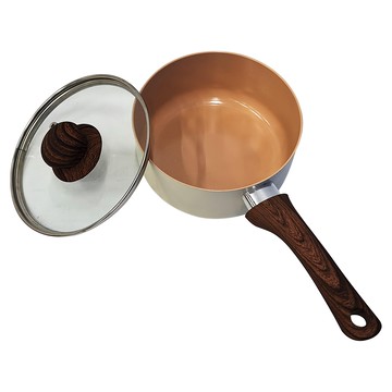 mama cook 媽媽廚 瑞典陶瓷奶鍋組 16cm 2入組 鋁合金基底 陶瓷不沾塗層 電木把手  1350ml  2組  白