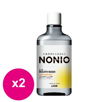 日本獅王NONIO終結口氣漱口水-晶燦亮白600ml*2瓶_廠商直送