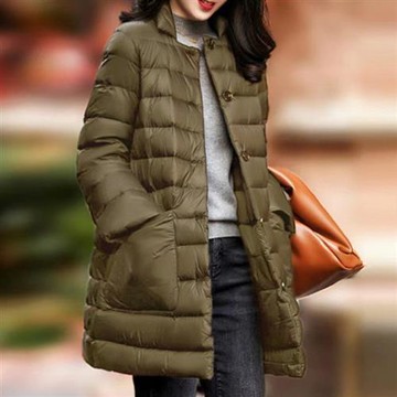 【巴黎精品】現貨+預購 頂級真羽絨外套90%鵝絨羽絨衣秋冬外套保暖大碼休閒女裝-立領中長女外套2色a1lm16