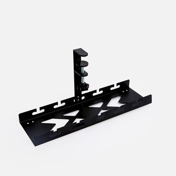 桌夾式懸吊式電線收納槽 黑