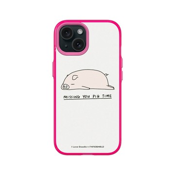 iPhone 15 Clear 粉漾桃 - ilovedoodle (Lim Heng Swee) - Missing You Pig Time 豬