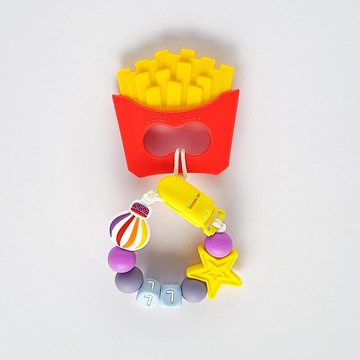 8顆 LL 熱氣球 星星 薯條固齒器 / 客製化奶嘴鏈