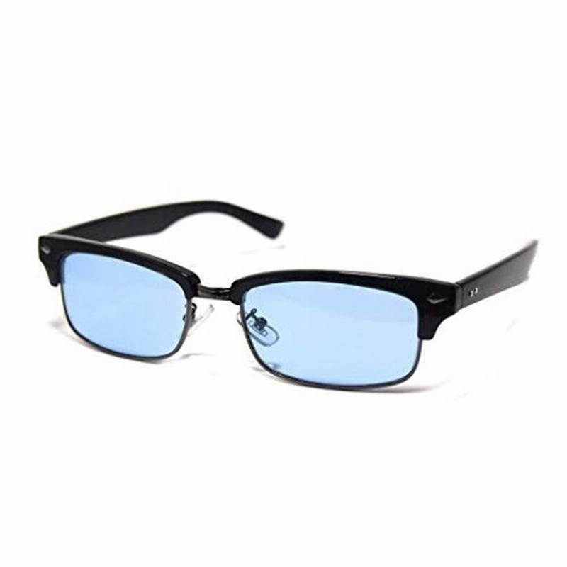 レトロおしゃれ ブロー型フレーム だてめがね サングラス メンズ レディース ブルー 通販 Lineポイント最大0 5 Get Lineショッピング