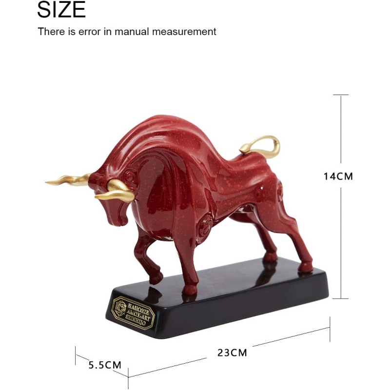 ウォールストリート ブル彫像 牡牛彫刻 動物装飾 置物 ホームアート レッド エントランス(輸入品 | LINEショッピング
