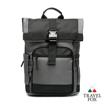【TRAVEL FOX 旅狐】簡約雙層主袋收納筆電後背包 (TB827-13 灰色)