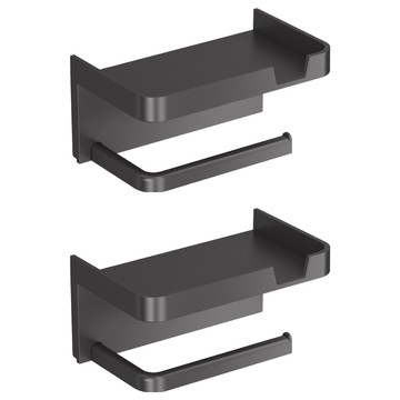 Balgeunliving 免打孔置物架式衛生紙架  黑色  2個