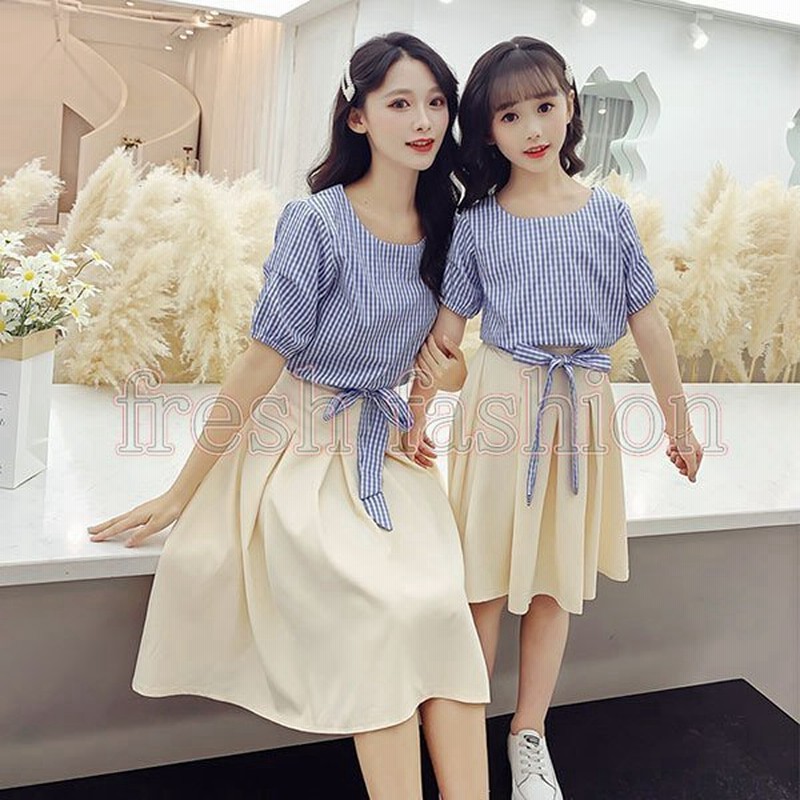 親子ペア 子供服 女の子 夏服 セットアップ 上下セット 半袖 ブラウス Tシャツ スカート レディース 韓国子供服 キッズ ジュニア ベビー服 おしゃれ 可愛い 新品 通販 Lineポイント最大0 5 Get Lineショッピング