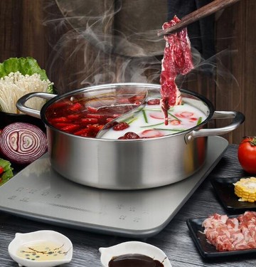 鴛鴦鍋 鴛鴦鍋電磁爐專用加厚304不銹鋼家用涮鍋湯鍋火鍋盆2-10人火鍋鍋