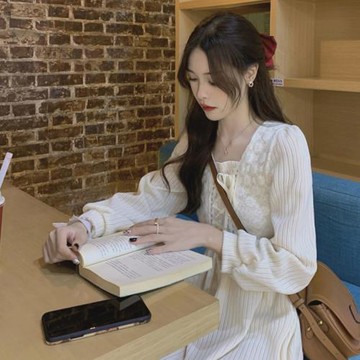 大碼女裝2025年早秋裝新款法式白色連衣裙子溫柔氣質溫柔茶歇長裙