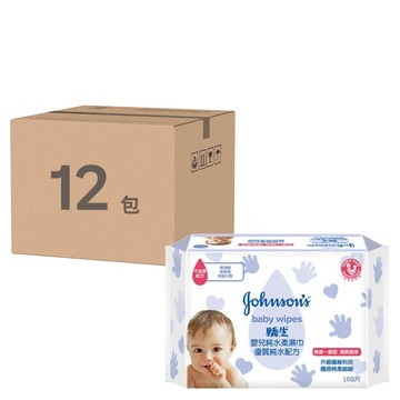 嬌生 嬰兒純水柔濕巾 棉柔一般型 無香精 無酒精  100張  12包