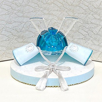 琉璃戰盔 / 乳白色漸層藍 / 中尺寸 / 日洋風格設計 附禮盒 / 端午佳節