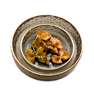 Homely Zakka 北歐輕奢風金邊冰凝玻璃餐具 小圓平盤  透明金邊/灰色金邊/紫色金邊  鈉鈣玻璃材質  1個  20 x 2cm