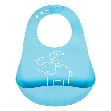 英國 JoJo Maman BeBe 矽膠防掉落食物袋圍兜_ 大象噴水(JJD4456B)