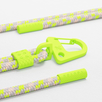 XOUXOU / 6mm登山扣掛繩-霓黃格紋Neon Camouflage