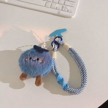 新品💖藍莓娃娃吊飾 毛絨公仔鑰匙圈 包包掛件 攔霉運 莓你不行 可愛生日禮物 閨蜜送禮 掛繩設計感短款手提掛件包包掛鏈