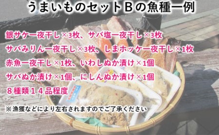 《定期便》3ヶ月連続 干物セット 13品程度(7種類程度）「秋田のうまいものセットB」