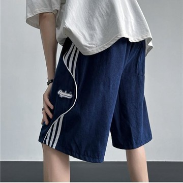 夏季新品 短褲 休閒短褲 男生短褲 五分褲 褲子男 休閒褲 三條槓短褲男夏季薄款速幹五分中褲美式高街痞帥籃球運動情侶褲子
