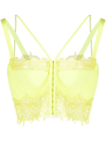 Versace - floral lace corset - women - Acetate/Viscose/Cotton/Polyester - 40 - Yellow